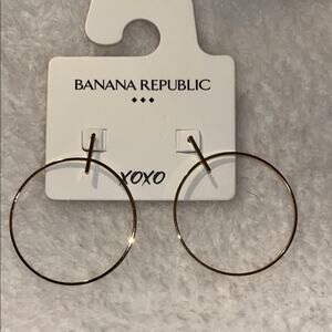 Banana Republic Gold Statement Hoop Earrings